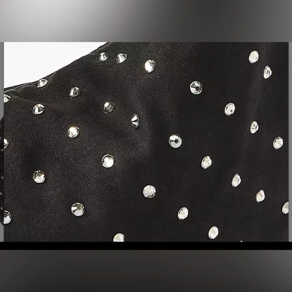 LOFT Black Velvet Sparkle Hobo Bag (Medium Size Bag)